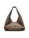 Stuart Weitzman The Moda Suede Hobo Bag In Charcoal