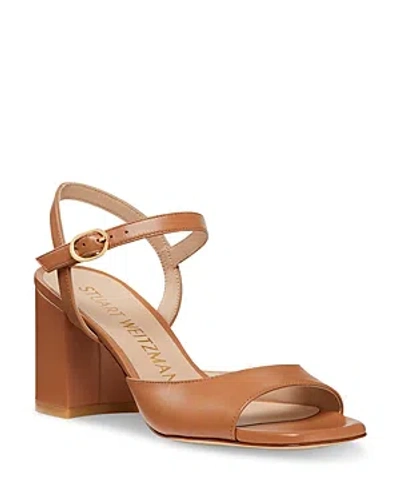 Stuart Weitzman Women's Tia 75 Block Heel Sandals In Tan