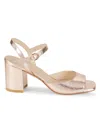 Stuart Weitzman Women's Tia 75mm Metallic Leather Slingback Sandals In Ballet