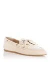 Stuart Weitzman Tinsley Boat Shoes Butterfly In Linen/cream