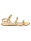 Stuart Weitzman Women's Twistie Slingback Flats Sandals In Gold