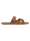 Stuart Weitzman Villa Suede Slide Sandals In Brown
