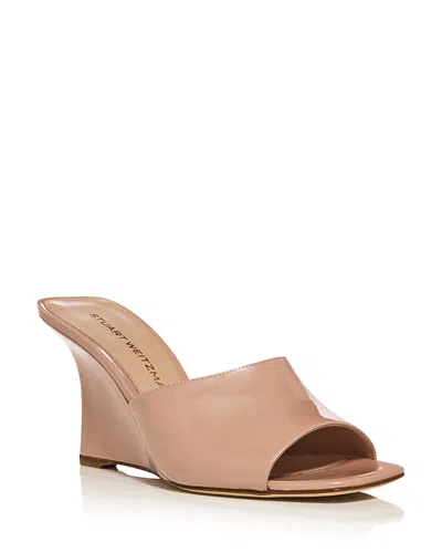 Stuart Weitzman Women's Vini 85 Wedge Mules In Pink