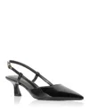 Stuart Weitzman 'winnie' Black Slingback Pumps Wirh Medium Heel In Black