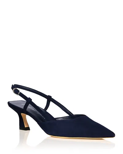 Stuart Weitzman Women's Vinnie 50 Slingback Suede Pumps In Blue