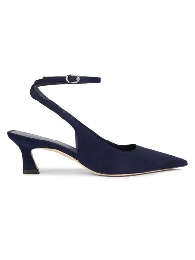 Stuart Weitzman Women's Vinnie 50mm Suede Pumps In Blue