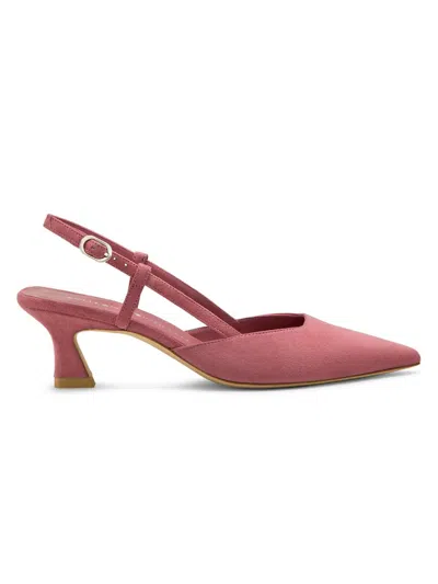 Stuart Weitzman 50mm Vinnie Suede Slingback Pumps In Red