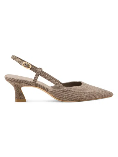 Stuart Weitzman Women's Vinnie 50mm Twill Slingback Pumps In Taupe