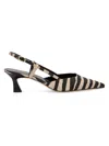 Stuart Weitzman 50mm Vinnie Zebra Moire Slingback Pumps In Multi