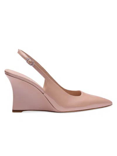 Stuart Weitzman Women's Vinnie 85mm Leather Wedge Slingback Pumps In Pink