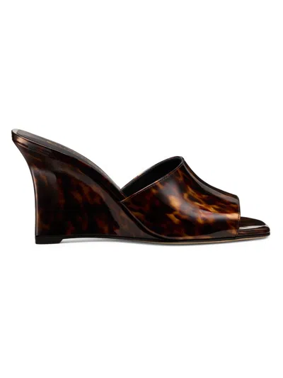 Stuart Weitzman Vinnie Wedge Mule 85 Sandals White In Brown