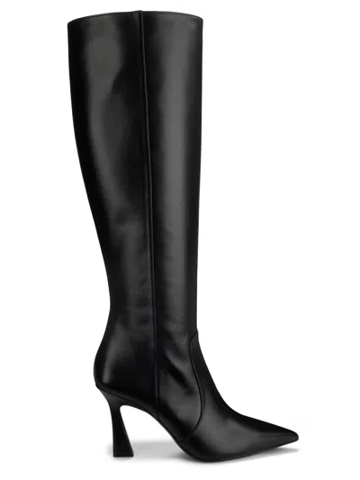 Stuart Weitzman Women's Vinnie 90mm Leather Knee-high Boots In Black