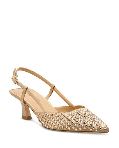 Stuart Weitzman Women's Vinnie Embellished 50 Slingback Pumps In Gold