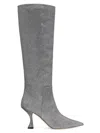 Stuart Weitzman Crystal-embellished Boots In Gunmetal