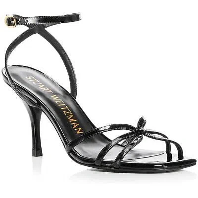 Pre-owned Stuart Weitzman Womens Barely There Patent Leather Heels Shoes Bhfo 9526 In Black