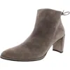 Stuart Weitzman Womens Faux Suede Pointed Toe Ankle Boots In Gray