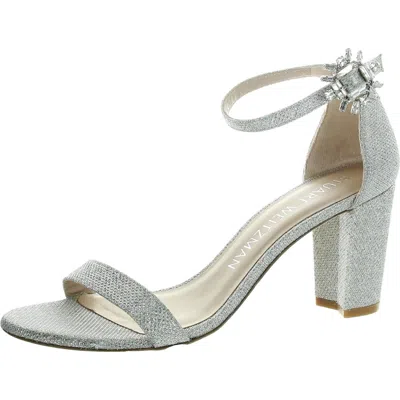 Stuart Weitzman Womens Glitter Heels In Silver
