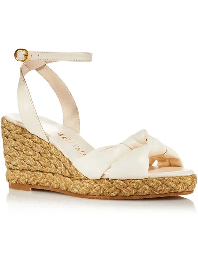 Stuart Weitzman Womens Padded Insole Ankle Strap Wedge Sandals In Natural