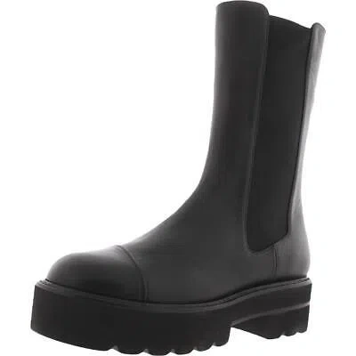 Pre-owned Stuart Weitzman Womens Presley Ultlif Boti Leather Ankle Boots Shoes Bhfo 4821 In Black Chiffon Calf