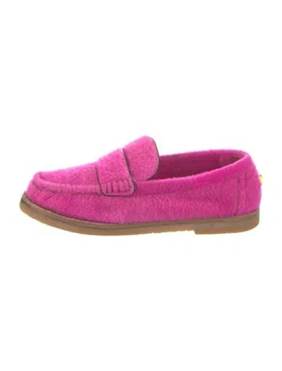 Pre-owned Stuart Weitzman Wool Loafers In Pink