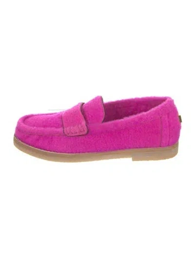 Pre-owned Stuart Weitzman Wool Loafers In Pink