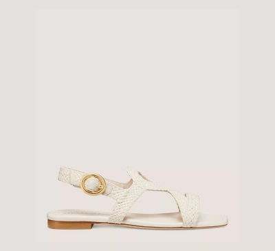 Stuart Weitzman Wovette Flat Sandal In Seashell