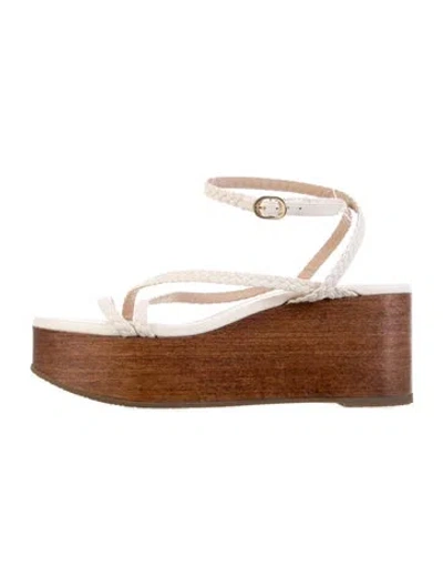 Pre-owned Stuart Weitzman Wovette Leather Sandals In Pink