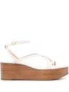 Stuart Weitzman Wovette Wedge Sandals Seashell/walnut In Neutrals