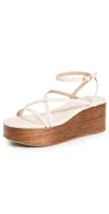 Stuart Weitzman Wovette Wedge Sandals Seashell/walnut In Seashell/walnut