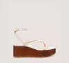 Stuart Weitzman Wovette Wedge The Sw Outlet In Seashell & Walnut