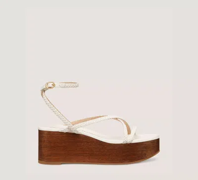 Stuart Weitzman Wovette Wedge The Sw Outlet In Seashell & Walnut