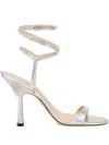 Stuart Weitzman Metallic Buckle Wrap Sandals