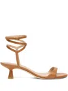 Stuart Weitzman Wrap Leather Sandals In Brown