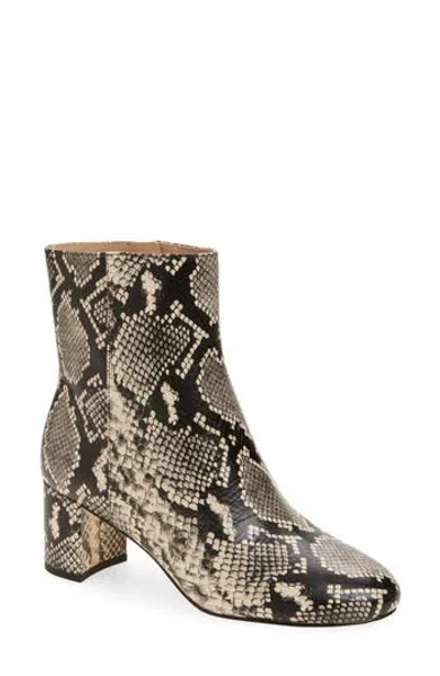 Stuart Weitzman Wynn Snakeskin Print Bootie In Brown