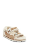 Stuart Weitzman Wynter Genuine Shearling Sandal In Multi