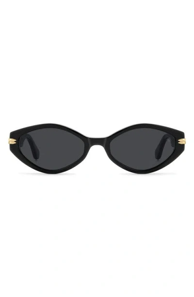 Stuart Weitzman Wzn 8029/s 54mm Oval Sunglasses In Black/grey