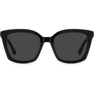 Stuart Weitzman Wzn 8032/g/s 54mm Rectangular Sunglasses In Black/grey Pz Ar