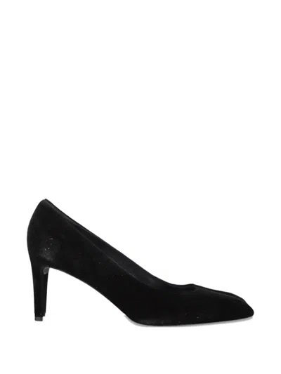 Pre-owned Stuart Weitzman X Russell & Bromley Suede Heeled Pumps In Black