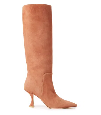 Stuart Weitzman Pointed-toe High-heel Boots In Pink