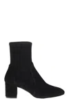 Stuart Weitzman Yuliana 60 Suede Leather Ankle Boot In Black