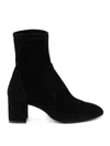 Stuart Weitzman Niki Stretch-suede Sock Boots In Black
