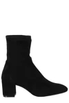 Stuart Weitzman Yuliana 60 Suede Leather Ankle Boot In Black