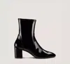 Stuart Weitzman Yuliana Stretch Leather Ankle Booties In Black