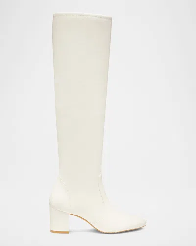 Stuart Weitzman Yuliana Slouch 60 Leather Knee Boots In White