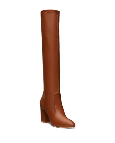 Stuart Weitzman Yuliana Leather Knee Boots In Briddle Brown