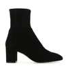 Stuart Weitzman Yuliana 60 Suede Leather Ankle Boot In Black