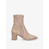 Stuart Weitzman Womens Tan Yuliana Panelled Suede Heeled Ankle Boots
