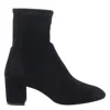Stuart Weitzman Yuliana 60 Suede Leather Ankle Boot In Black