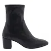 Stuart Weitzman Yuliana Stretch Leather Ankle Booties In Black
