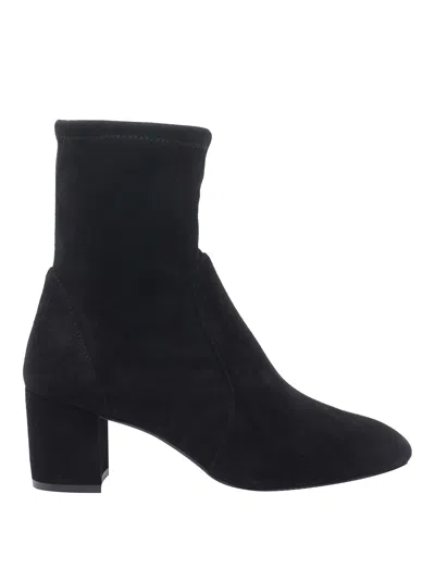 Stuart Weitzman Suede Yuliana Ankle Boots 60 In Black